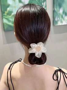 2pcs Flower Decor Hair Tie Cute - Multicolor - View 4