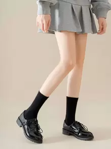 6pairs Solid Crew Socks - Black and White - View 5