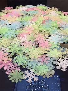 50入組/套PVC牆貼雪花圖案在黑暗中發光家用牆貼花 - 彩色 - 查看 2