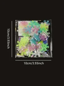 50入組/套PVC牆貼雪花圖案在黑暗中發光家用牆貼花 - 彩色 - 查看 3