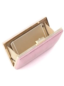 Long lanh lấp lánh quyến rũ, sequin, sang trọng, sáng bóng Mini da rắn dập nổi Chuỗi trang trí kim cương giả Túi hộp lấp lánh Túi buổi tối, Túi ăn tối cho cô gái dự tiệc, phụ nữ, cô dâu Hoàn hảo cho bữa tiệc, đám cưới, vũ hội, bữa tối / tiệc, cho cocktail - Hồng - Xem 8
