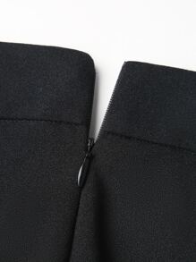 SHEIN BAE Quần nữ Dây kéo màu trơn Giải trí - màu đen - Xem 7