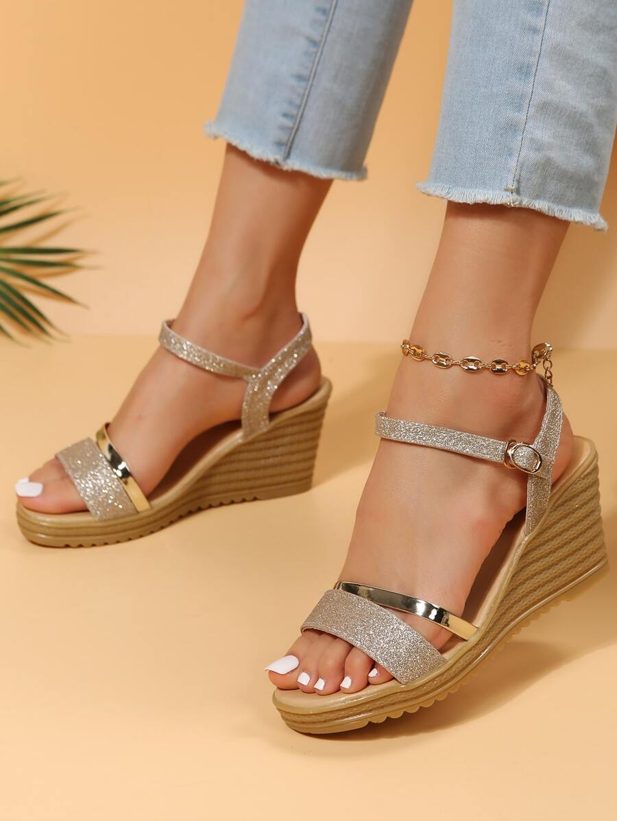 Adalynn™ | Metallic Wedge Sandals main image 0