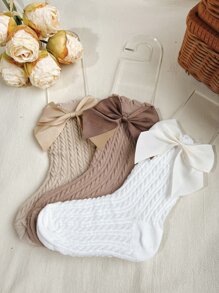 3 đôi Vớ thủy thủ đoàn trang trí nơ cho bé gái mới tập đi - Nhiều màu - Xem 1