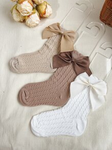 3 đôi Vớ thủy thủ đoàn trang trí nơ cho bé gái mới tập đi - Nhiều màu - Xem 2