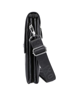 saroxi 1pc Men's Shoulder Bag, Mini Messenger Bag For Men, Casual Crossbody Bag With Side Pockets, Versatile For Commuting, PU Leather, Minimalist Style Black Or Brown Bag, Gift For Boyfriend