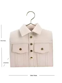 時尚衣服造型鉚釘鏈條斜挎包,附迷你蓋子 - 米色 - 查看 5