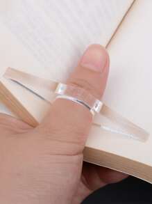 1pc Clear Book Page Holder - Clear - View 1