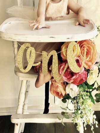 1pc Paper Pull Flag, Letter Shaped Hanging Flag For Birthday Party, Creative Decoration For Baby