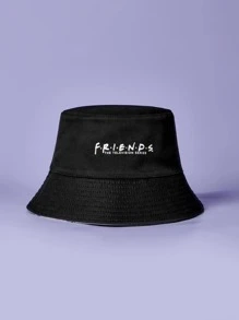 FRIENDS X SHEIN Reversible Letter & Star Pattern Bucket Hat, Suitable For Street Wear, Gifts, Valentines - Multicolor - View 6