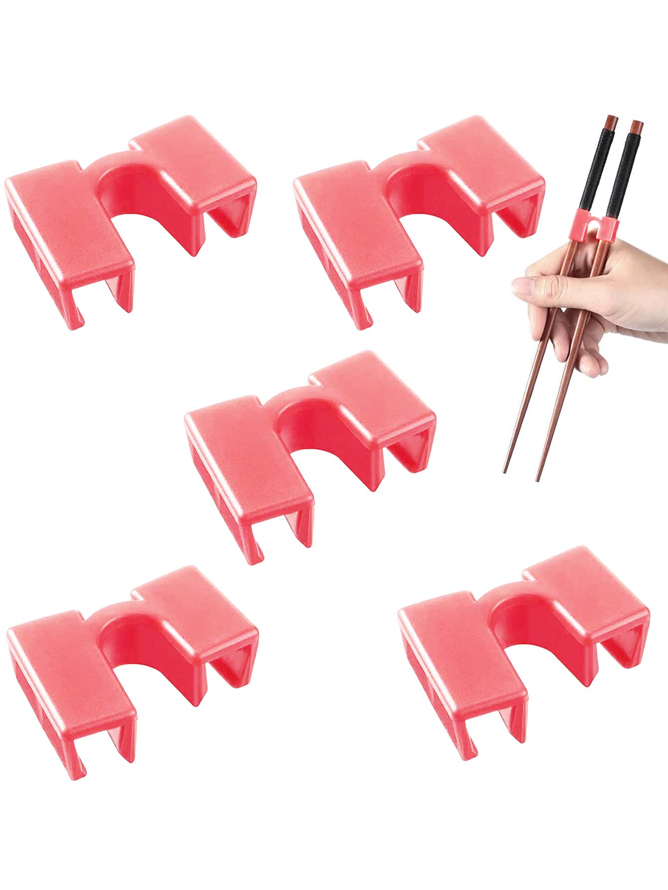 2pcs Plastic Chopsticks Training Tool, Minimalist Pink Chopsticks Learning Tool For Children - Pink - View 1