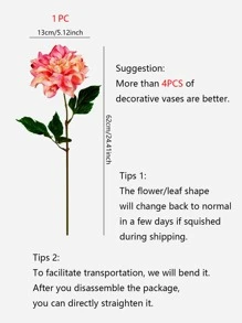 1pc Artificial Dahlia Flower, Home Decoration For Wedding Party Festive, Christmas Decorations, Christmas Gifts, Home Decor, Halloween Decor, Christmas Decorations, Kitchen Decor - Yellow - View 4