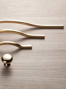 奢華金色和簡約弧形櫥櫃門把手,適用於衣櫃、抽屜和櫥櫃,1 件 - 金色 - 查看 3