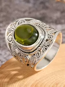 Hollow Out Oval Decor Ring - Multicolor - View 1