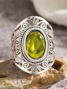 Hollow Out Oval Decor Ring - Multicolor - View 2