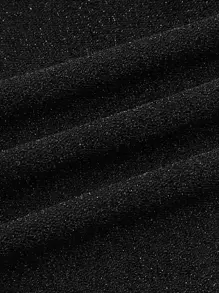 SHEIN ICON Tie Backless Halter Top & Ruched Waist Skirt - Black - View 5