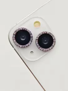 2入組蘋果型鷹眼石頭帶水鑽 - 紫色 - 查看 1