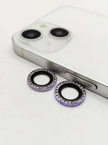 2入組蘋果型鷹眼石頭帶水鑽 - 紫色 - 查看 2