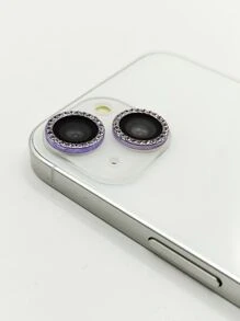 2入組蘋果型鷹眼石頭帶水鑽 - 紫色 - 查看 3