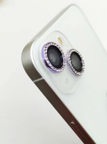 2入組蘋果型鷹眼石頭帶水鑽 - 紫色 - 查看 5