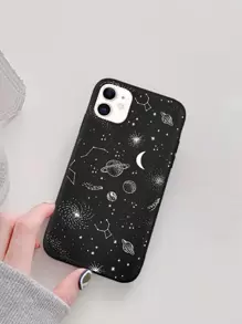 1入組星系圖案iphone手機殼 - 黑色 - 查看 2