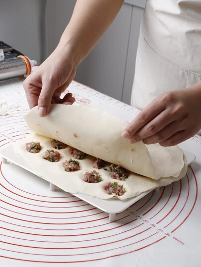 1個 単色 餃子 道具 , シンプル ホワイト PS 餃子 トレー 用 台所