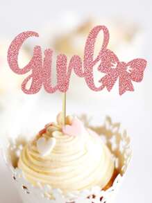 12pcs/Set Paper Cake Topper, Letter Design Cake Top Decoration For Gender Reveal Party,Christmas - Multicolor - View 6