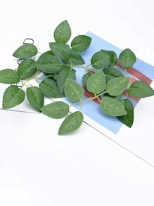 20入組/套塑料人造樹葉派對用綠色假植物 - 綠色 - 查看 4