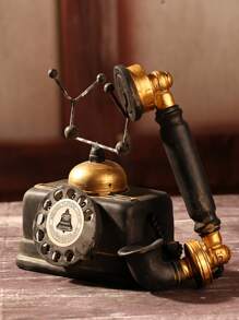 1 chiếc điện thoại trang trí bằng Polyresin, điện thoại trang trí phong cách cổ điển cho gia đình, quán bar làm quà tặng tốt nhất - màu đen - Xem 5