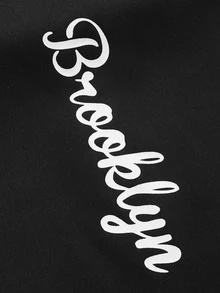 ROMWE MEN Street Life Guys Skull & Letter Graphic Straight Leg Pants - Black - View 6