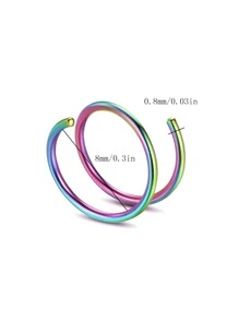 6入組/套不銹鋼鼻環 - 彩色 - 查看 3
