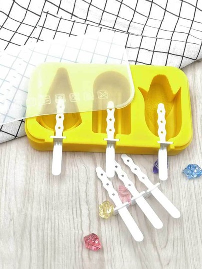 4pcs/set Silicone Popsicle Mold, Novelty Cheese & Corn Shaped Ice Pop Mold For Kitchen