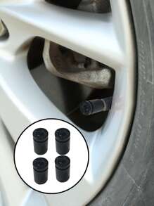 4入組汽車輪胎氣門嘴蓋 - 黑色 - 查看 6