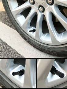 4入組汽車輪胎氣門嘴蓋 - 黑色 - 查看 4