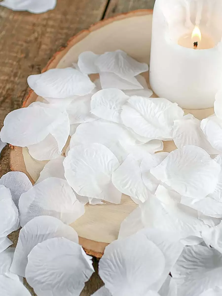 1200 chiếc/bộ cánh hoa hồng nhân tạo, cánh hoa nhân tạo cho ngày lễ tình nhân, trang trí hoa cưới, ngày lễ tình nhân trở lại trường - trắng - Xem 1