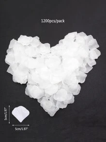 1200 chiếc/bộ cánh hoa hồng nhân tạo, cánh hoa nhân tạo cho ngày lễ tình nhân, trang trí hoa cưới, ngày lễ tình nhân trở lại trường - trắng - Xem 3