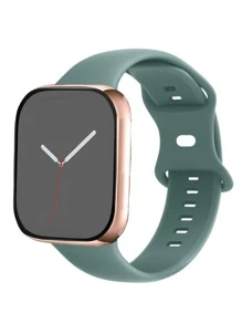 St.siabe 1 pieza Mujer Hombre Correa de reloj con hebilla de mariposa de silicona monocromática, informal, a la moda, con Apple Watch Band 38mm 40mm 41mm 45mm 44mm 42mm 49mm, suave y cómoda correa de repuesto impermeable para muñeca con Apple Watch Ultra Series SE/8/7/6/5/4/3/ 2/1 Accesorios de correa de reloj inteligente - Verde - Ver 1
