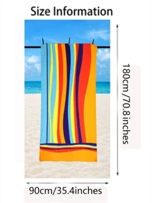 1 Khăn Đi Biển Khối Màu, Khăn Microfiber Thấm Nước Du Lịch Đi Biển Cho Ngoài Trời - màu nâu - Xem 5