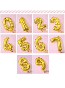 1 stuk 16-inch zilveren mini-cijferballon, leuke feestdecoratie,