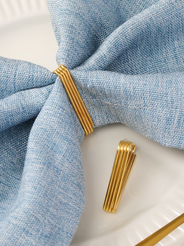 6pcs Zinc Alloy Napkin Ring, Creative Triangle Design Napkin Holder Ring For Dining Table