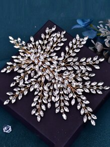 Rhinestone Decor Bridal Hair Band - Silver - View 7