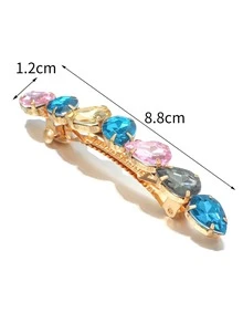Rhinestone Water-drop Decor French Clip