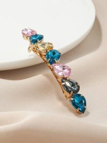 Rhinestone Water-drop Decor French Clip