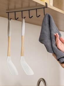 1入組鐵製6鉤儲物架衣櫃櫥櫃金屬底架馬克杯掛鉤浴室廚房收納架掛架