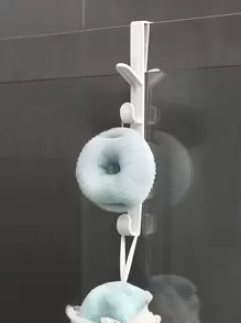 1入組門上掛鉤衣架5鉤塑料收納架用於壁櫥和门 - 白色 - 查看 1