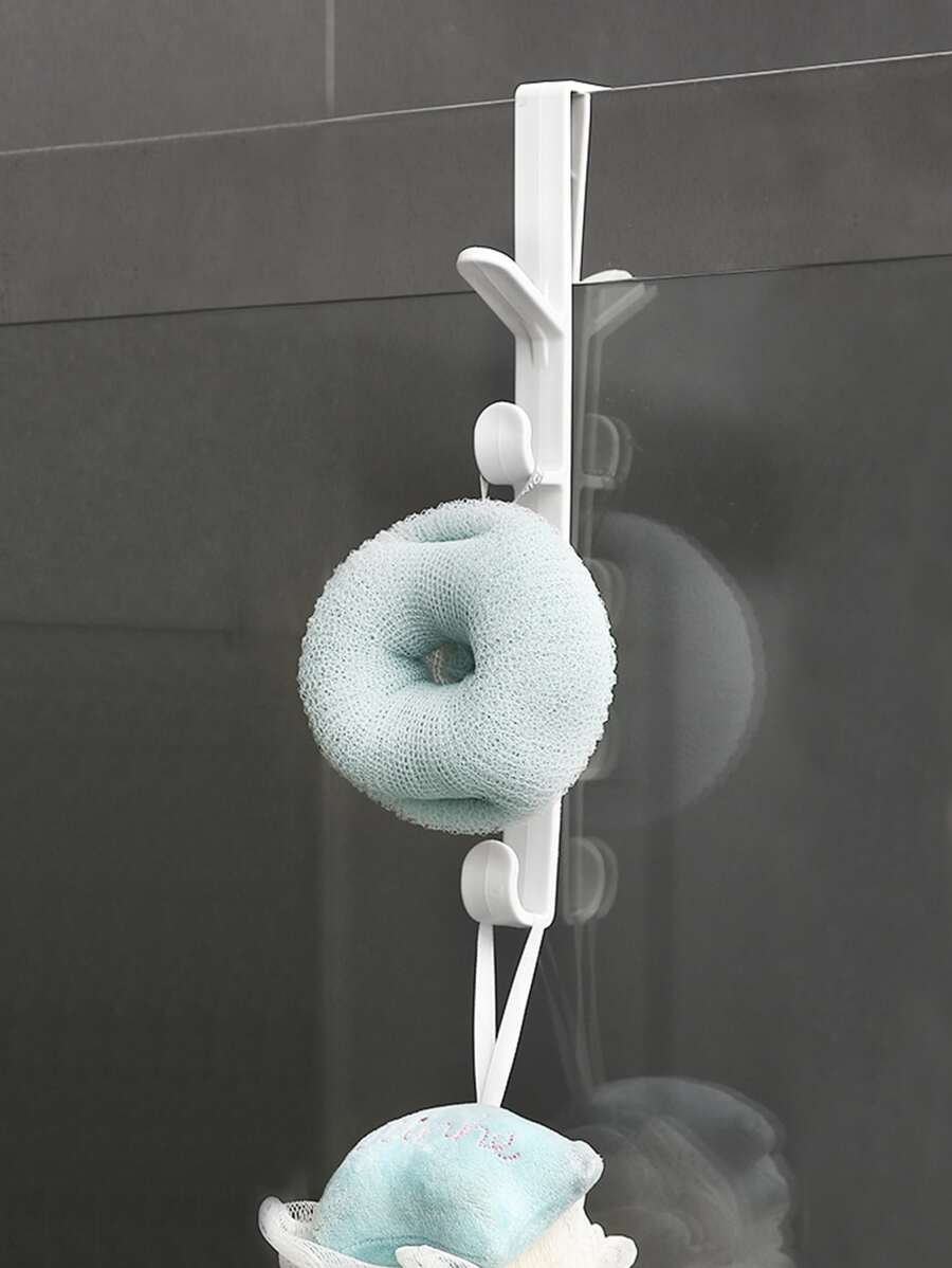 1入組門上掛鉤衣架5鉤塑料收納架用於壁櫥和门 - 白色 - 查看 1