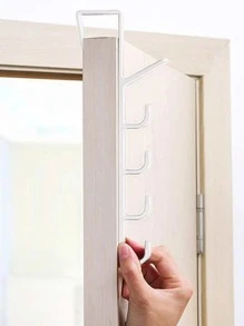 1入組門上掛鉤衣架5鉤塑料收納架用於壁櫥和门 - 白色 - 查看 3