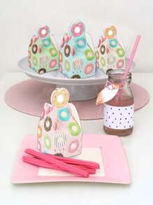 8 cái Hộp quà tặng mô hình bánh rán, Hộp gói quà bằng giấy in thực phẩm hoạt hình cho bữa tiệc - Nhiều màu - Xem 2