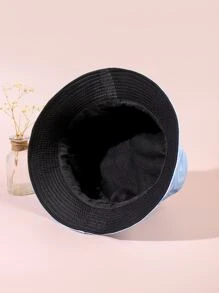 Marble Pattern Reversible Bucket Hat - Blue - View 2
