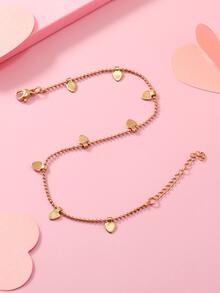 Geometric Charm Anklet - Gold - View 3